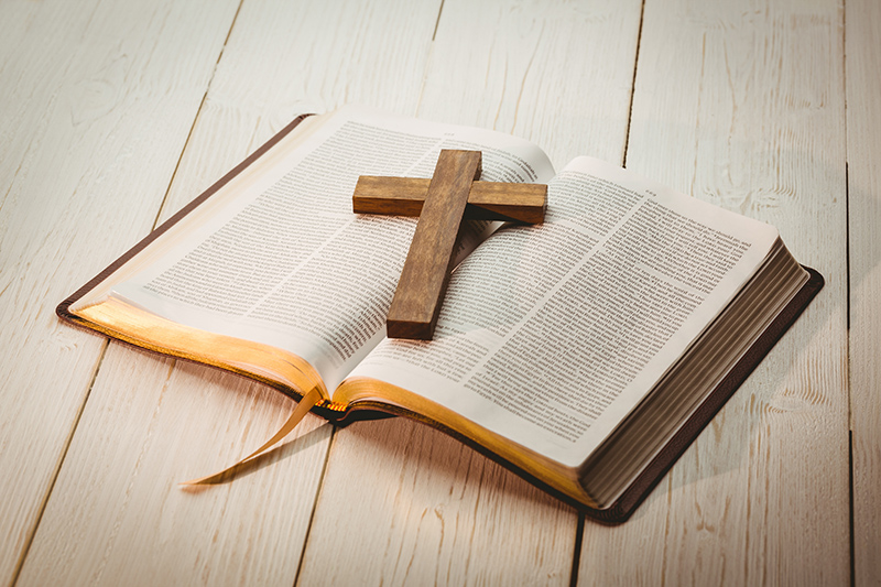 Holy Bible and cross